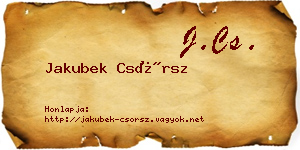 Jakubek Csörsz névjegykártya